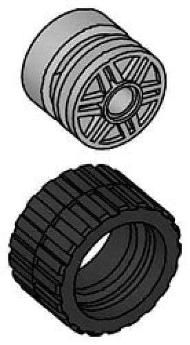 LEGO sættet Small Wide Tire & Hub (Pack of 8 each)
