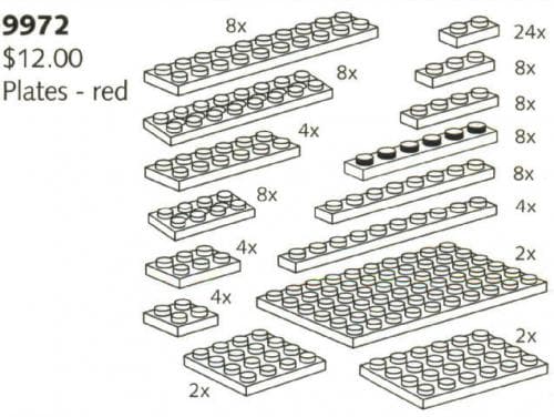 LEGO sættet Plates (Red)