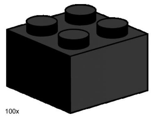 LEGO sættet 2 x 2 Black Bricks