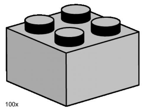 LEGO sættet 2 x 2 Light Gray Bricks