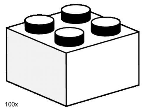 LEGO sættet 2 x 2 White Bricks