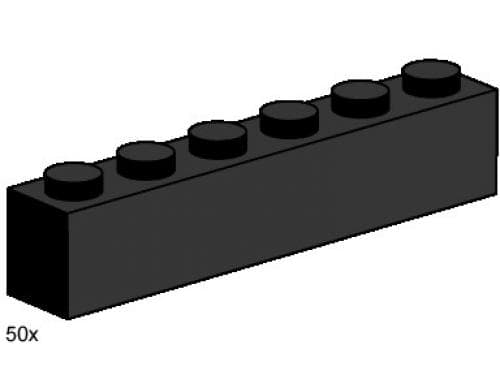 LEGO sættet 1 x 6 Black Bricks
