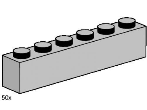LEGO sættet 1 x 6 Light Gray Bricks