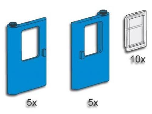 LEGO sættet Blue Train Doors with Panes