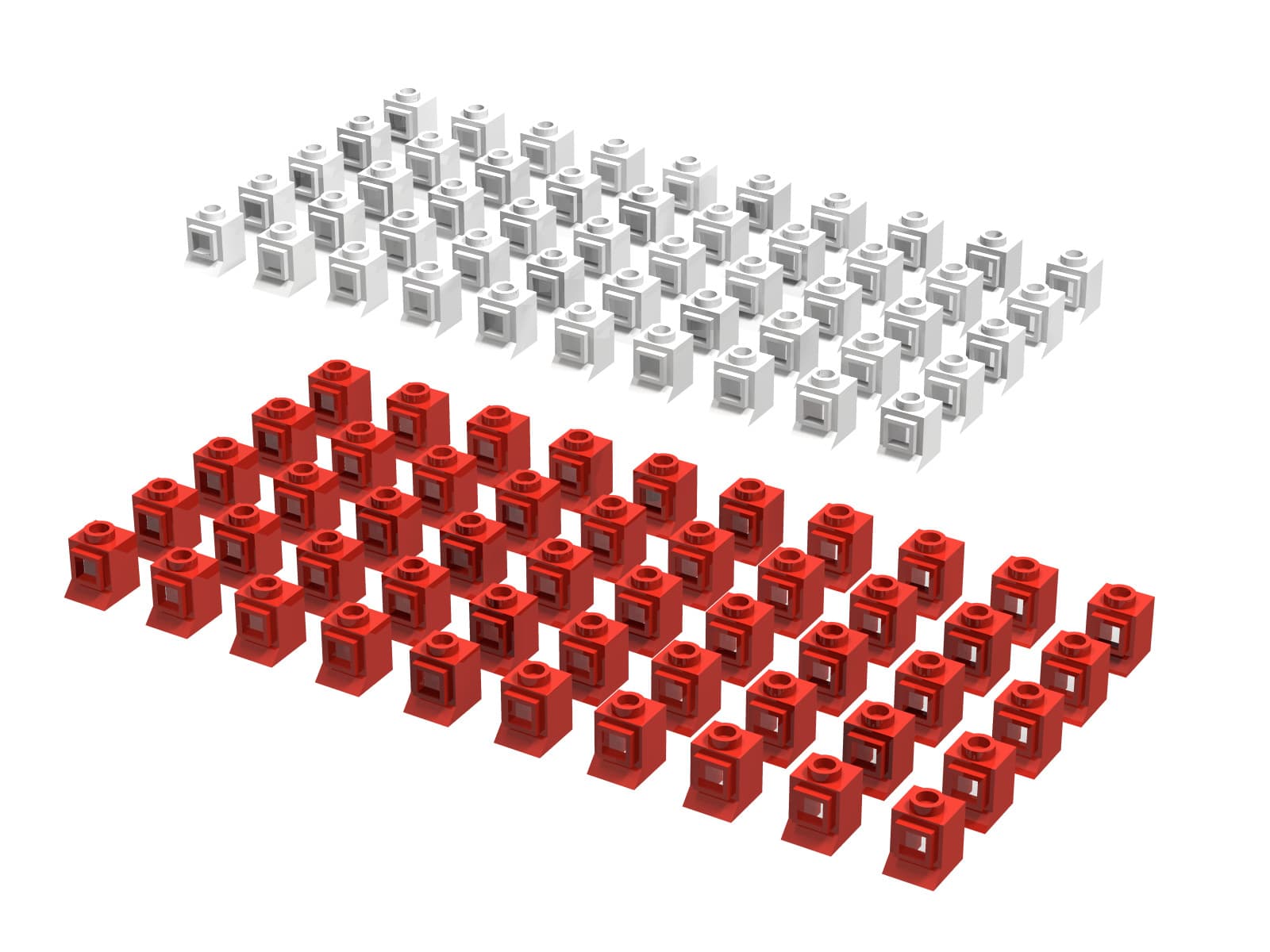 LEGO sættet 1 x 1 x 1 Windows Refill, Red or White