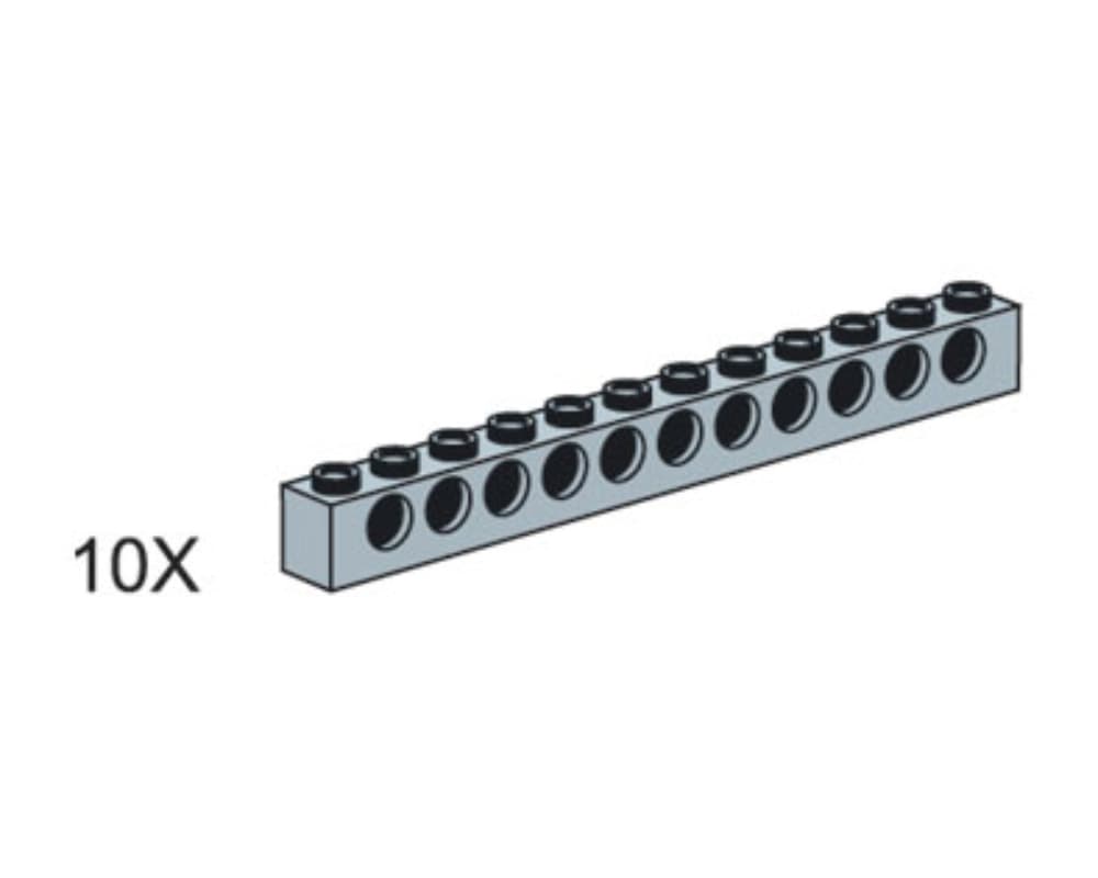 LEGO sættet 1x12 Gray Technic Bricks