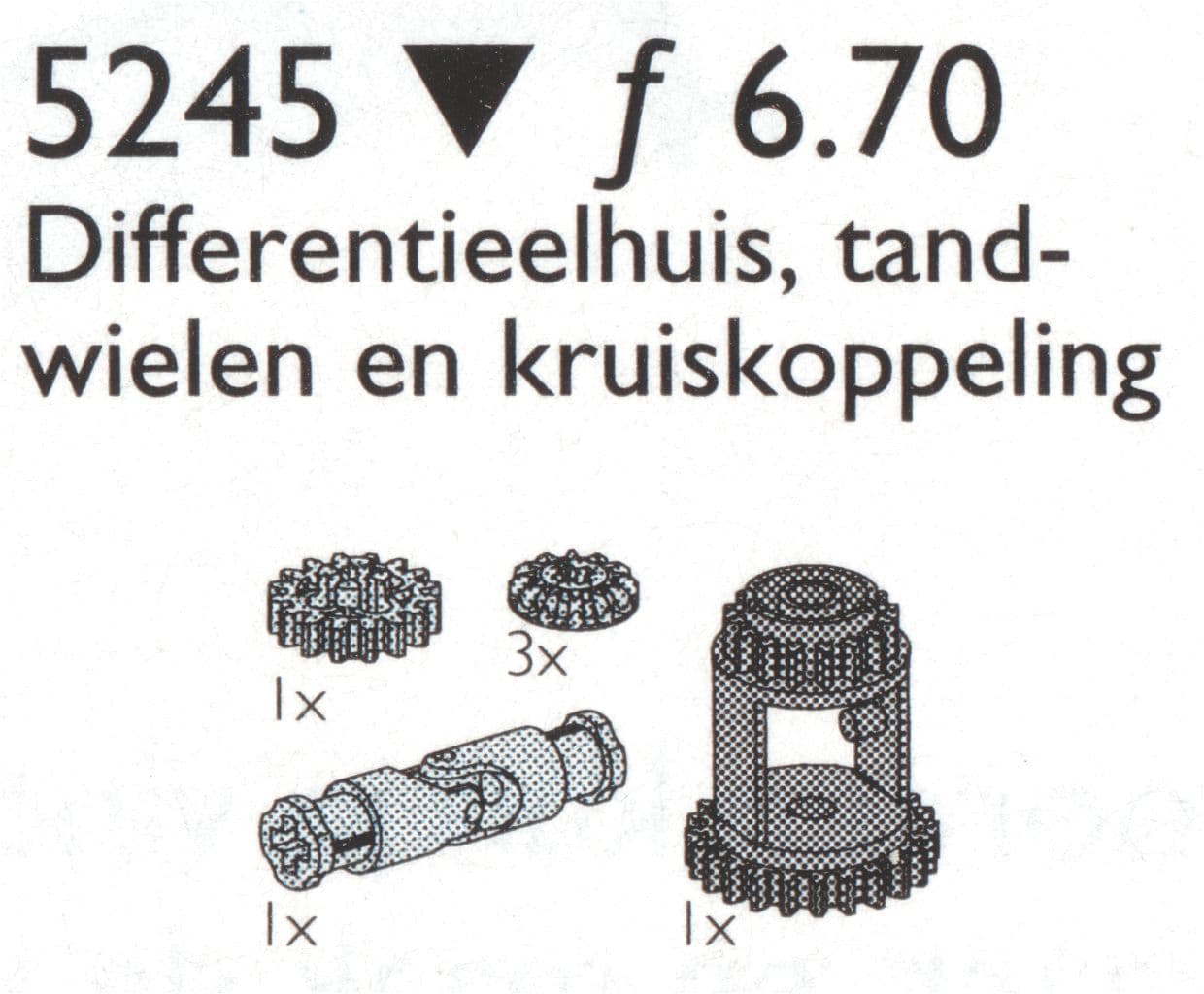 LEGO sættet Differential Gears / Universal Joint, Differential Housing and Wheels