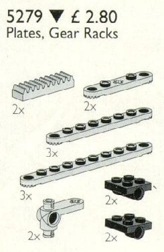 LEGO sættet Plates, Gear Racks