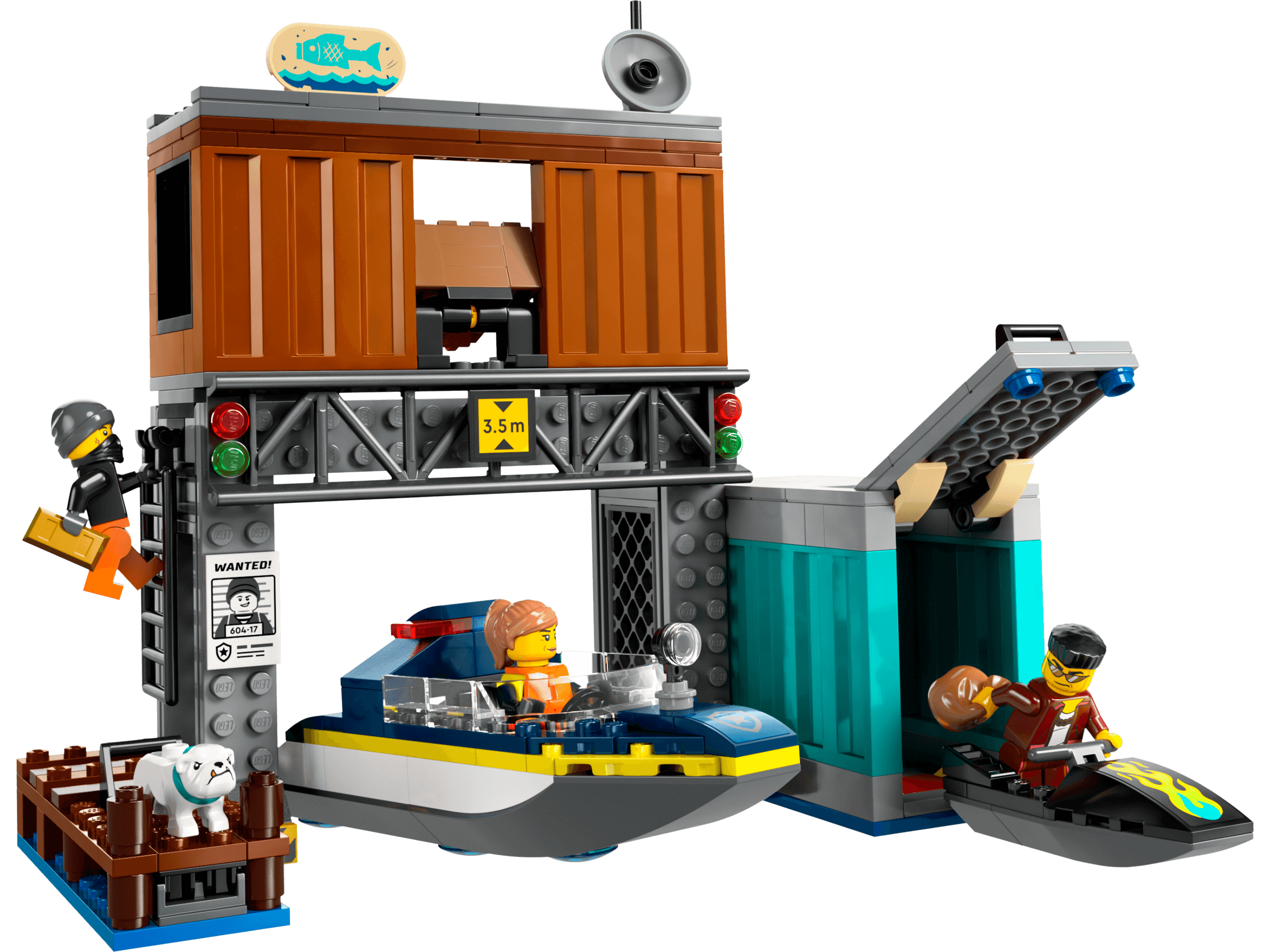 LEGO sættet Police Speedboat and Crooks' Hideout