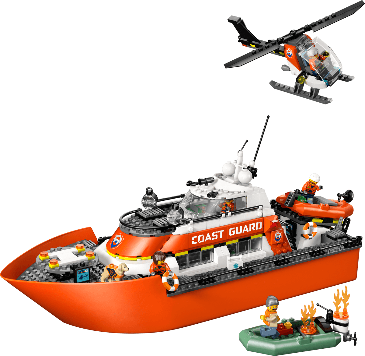 LEGO sættet Coast Guard Rescue Boat & Helicopter