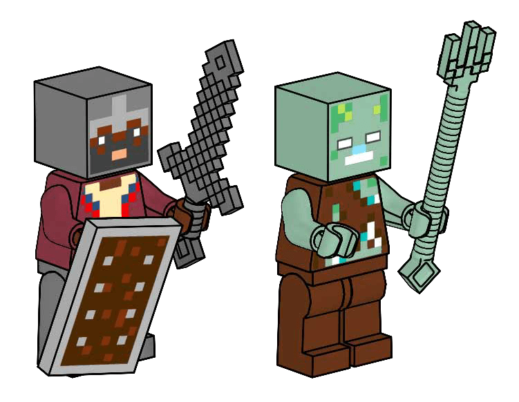 LEGO sættet Netherite Knight and Zombie