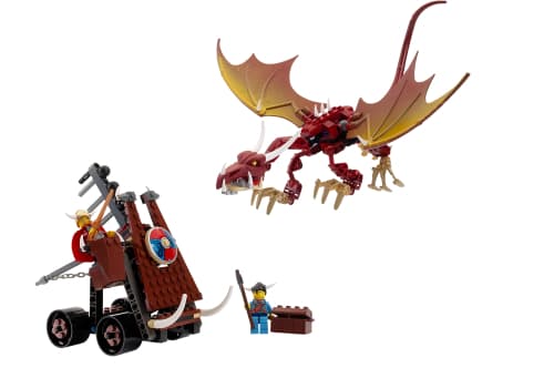 LEGO sættet Viking Catapult versus the Nidhogg Dragon